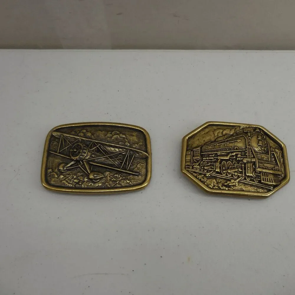 Vintage Avon Bi-Plane Airplane Steam Engine Train Aviation Americana Travel Pilo